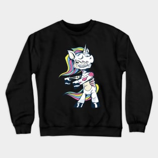 Zombie unicorn gift idea Crewneck Sweatshirt